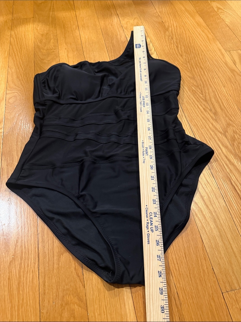 Shade & Shore black asymmetrical one shoulder swimsuit size xlarge. - Picture 6 of 10